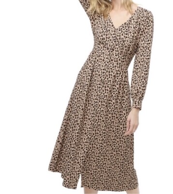 J Crew Women's Button-front A-line midi dress in leopard Item AD076 Size 0  $148 | eBay UK