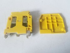 Entrelec Green-Yellow Ground Terminal Block & End Cover, 5114, 1SNA165114R1700