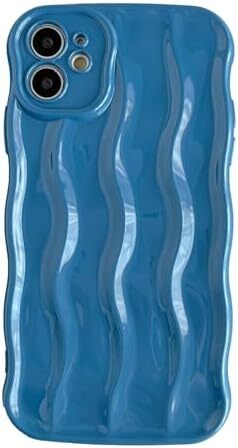 for iPhone 11 Case,Water Ripple Pattern Curly Wave Frame Soft Compatible with iP
