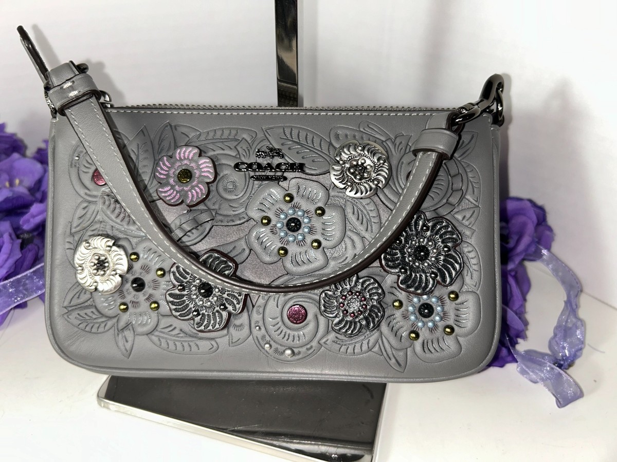 Coach Nolita 19 12055 Tooled Tea Rose Gray Leather 24957 | eBay