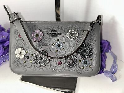 Coach Nolita 19 12055 Tooled Tea Rose Gray Leather 24957 | eBay