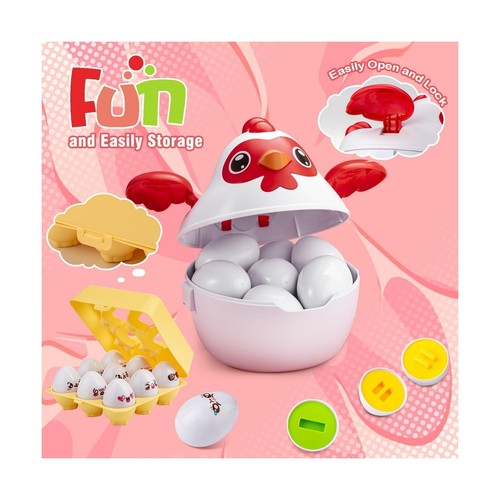 Easter Egg Matching Game - 24-Piece Educational Toddler Toys for Color & Shap... - Picture 2 of 7