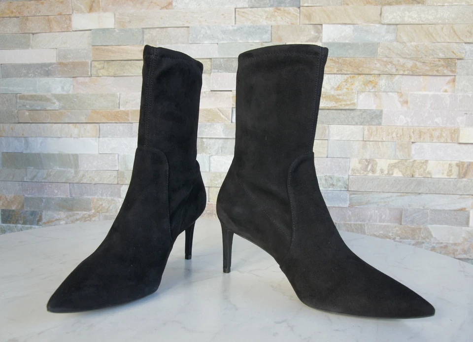 Stuart Weitzman Talla 37 Botines hasta Tobillo Stretch Negro Nuevo Antiguo - Imagen 4 de 4
