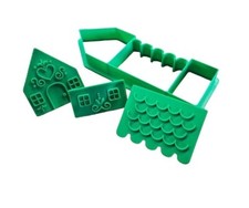 Gingerbread House Cookie Cutter & Stamp – Plastic Baking Tool for Christmas