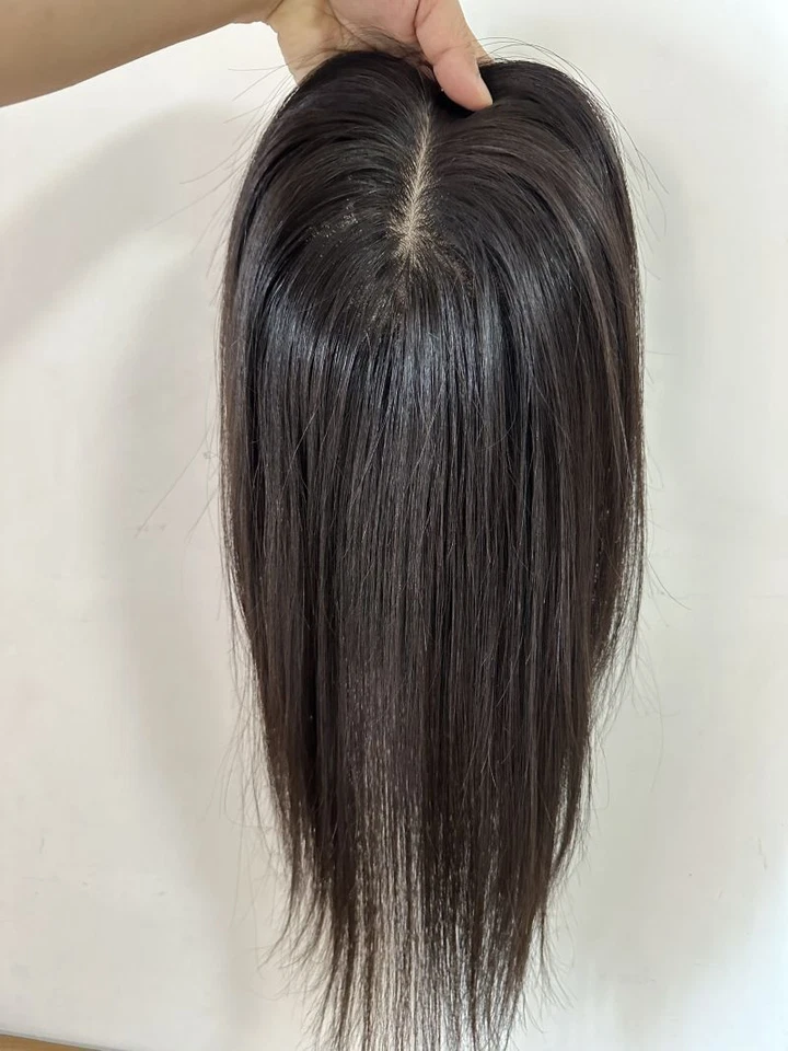 6"X6"Mono Skin with Silk Top Part Area,100%Fine Virgin Human Hair Topper 10"~30" - Image 4 of 4