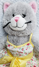 Kitty Build A Bear 15" Cool Gray Cat Plush Toy Stuffed Animal BABW dress sandals