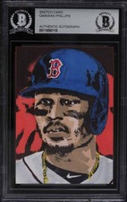 Mookie Betts Boston Red Sox Original Art Sketch Card 1/1 BAS