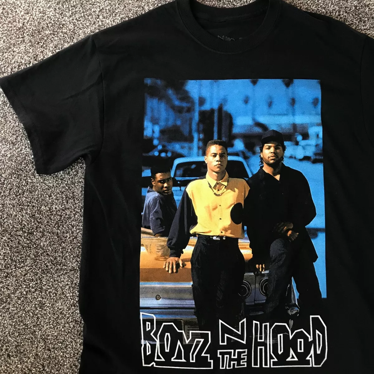 BOYZ N THE HOOD T SHIRT black 90s movie rap hip hop BIG LOGO ice