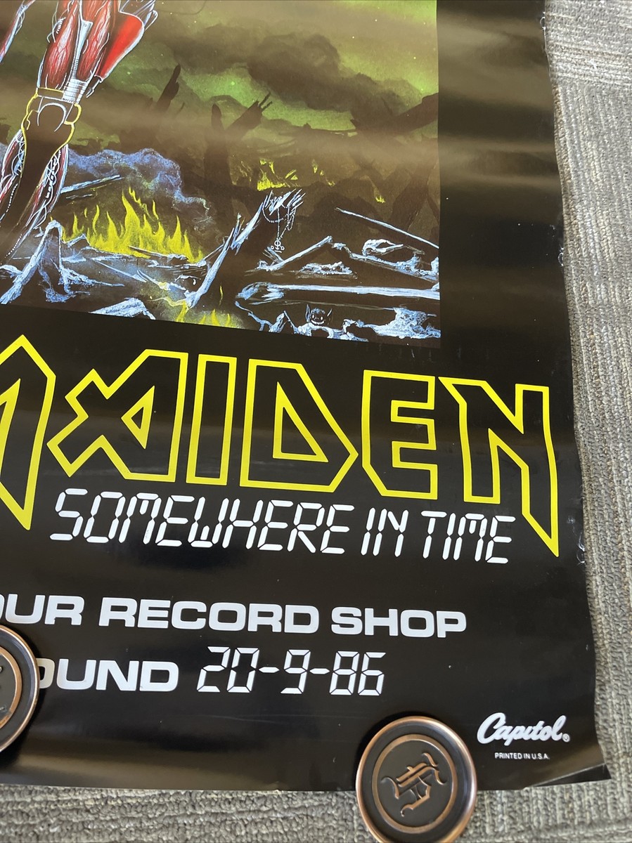 98 Iron Maiden Somewhere In Time Record Store Promo Poster 1986