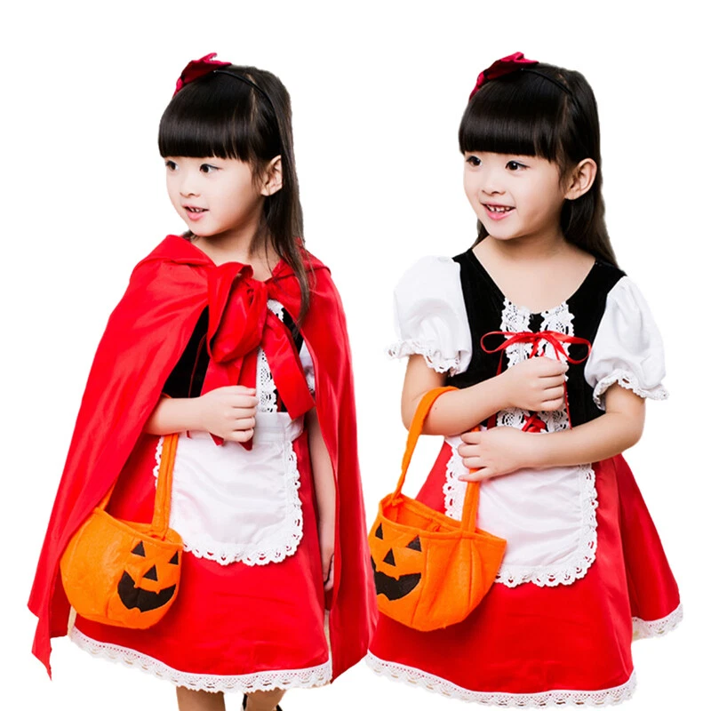 Girl's Fairy Tale Halloween Little Red Riding Hood Performance Costume Cosplay - Image 3 of 4