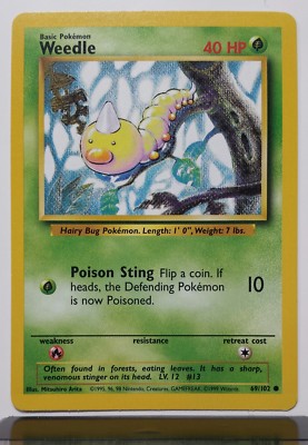 Weedle 69/102 - NM / M - Base Pokemon Card - $2 Combined Shipping