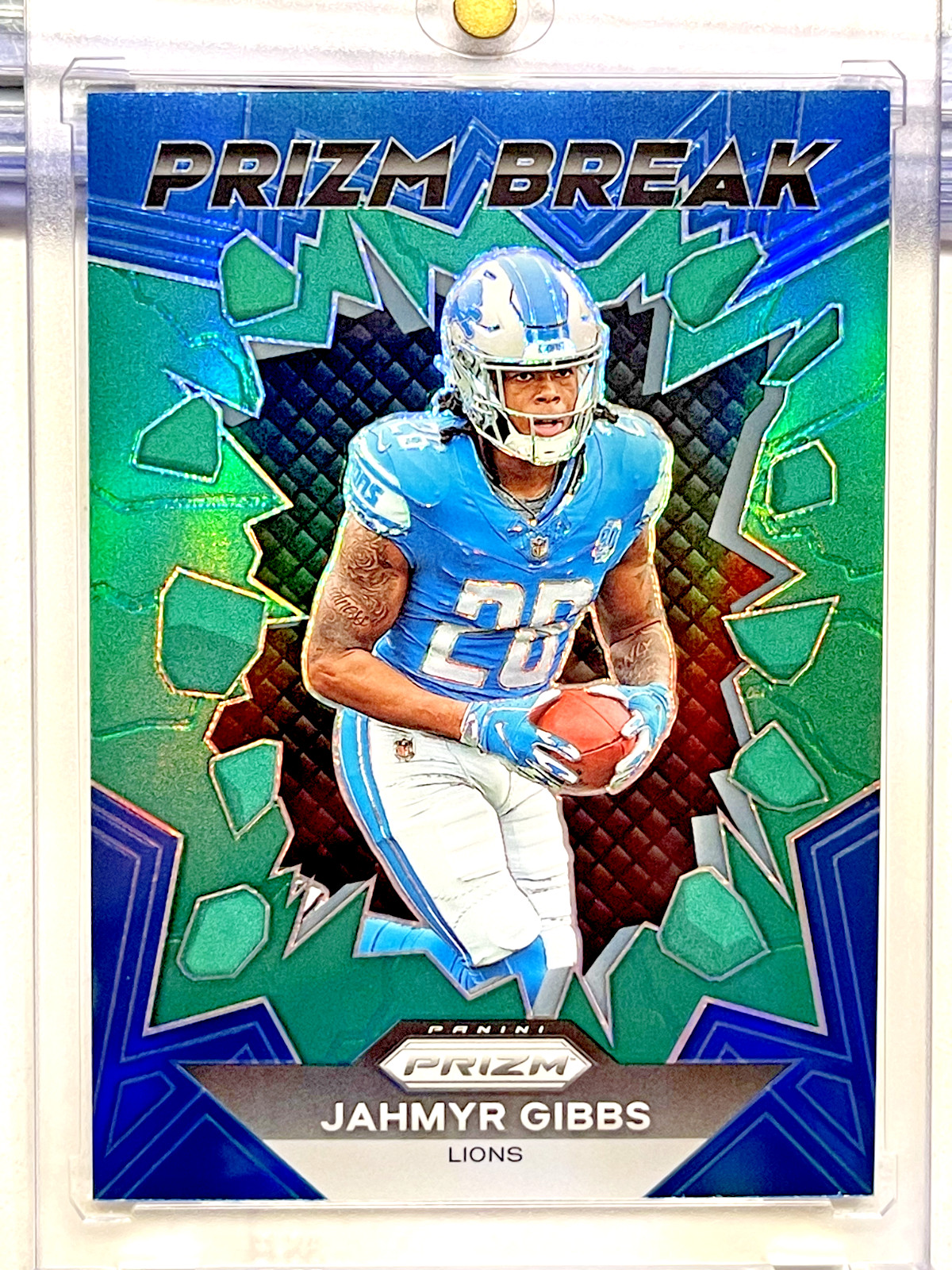 2023 Panini Prizm Jahmyr Gibbs Prizm Break Green Prizm Rookie Card #PB-5 🔥Lions