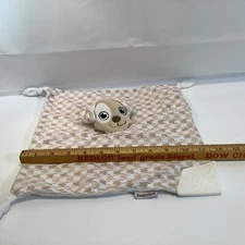 BOOGINHEAD Dog LOVEY Teether Security Blanket Plush Beige White Houndstooth VGUC