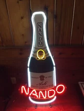 Vtg Nando Asti Sparkling Wine Bottle Hanging Neon Sign P/Up Only Hillsboro,NJ