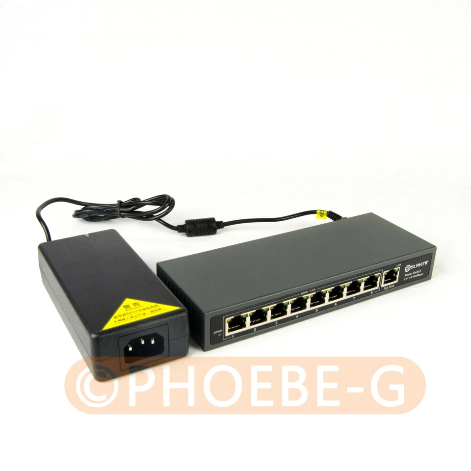 120watt 9 Port 8 PoE Switch 802.3af 802.3at Power Over Ethernet PSE18AT EU Plug - Image 2 of 4
