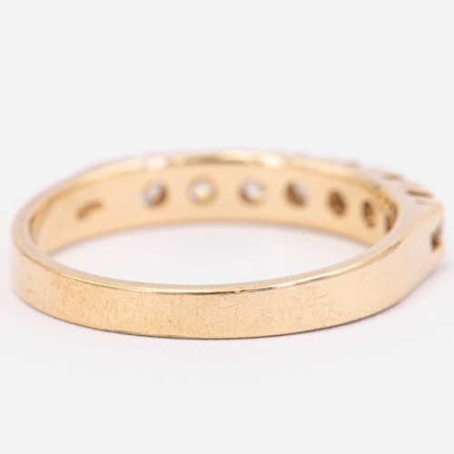 Gr. 58 - Mezza memoria ricordo diamante 0,49 ct. Anello brillante oro giallo 585/14 carati - Foto 8 di 8
