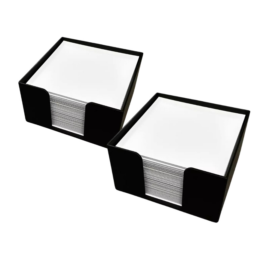 2x Zettelbox Notizwürfel Zettelblock Notizklotz 9x9xcm 400 Blatt schwarz PB001