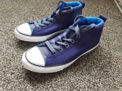 Converse All Star  Mid Street Blue Canvas Pumps Plimsolls UK 5  EU 38 - Afbeelding 1 van 3