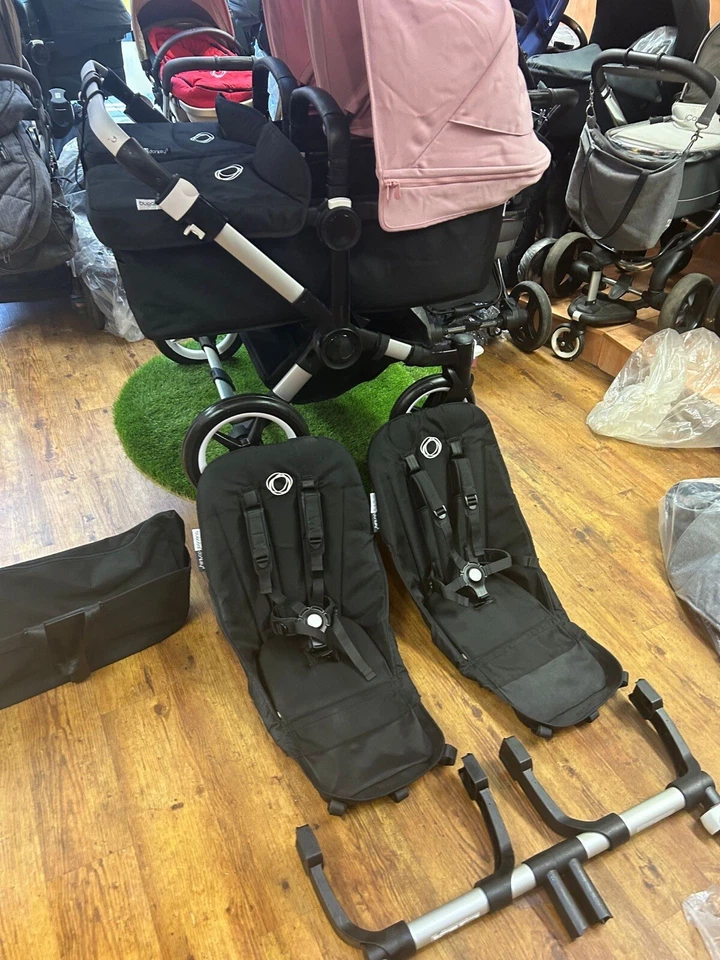 Bugaboo donkey 3 Twin-Black Frame - Pink Black - Professionally Restored - Image 2 of 4