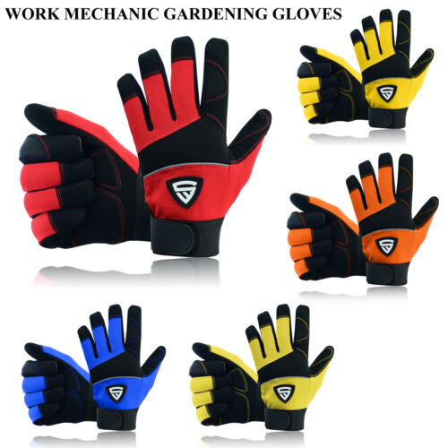 Safety Work Gloves Heavy duty Hand Protection Mechanic Gardening Builders Cut UK - Afbeelding 1 van 6