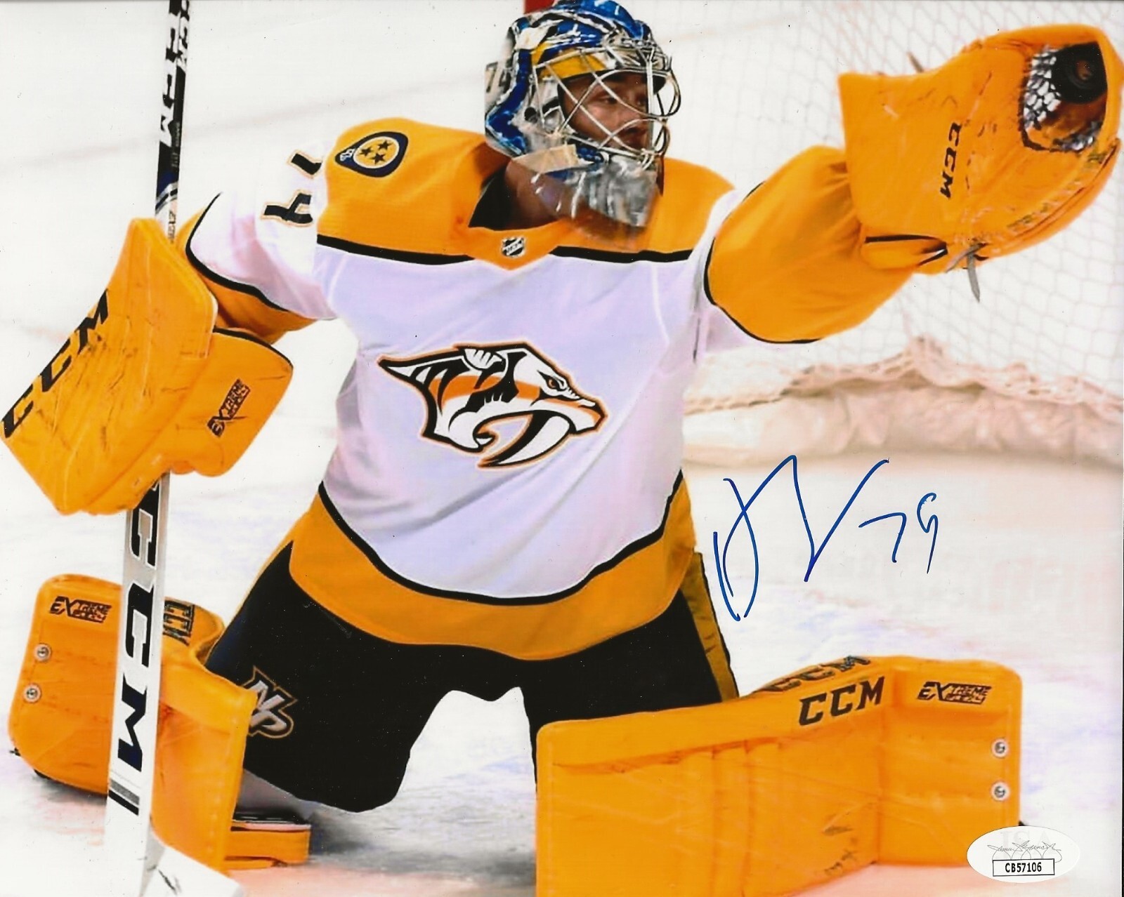Juuse Saros Autographed Signed Nashville Predators 8x10 photo Preds #2 JSA 