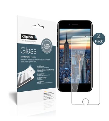 2x Schutzfolie für Apple iPhone SE 2 - Anti-Shock 9H Folie dipos Glass