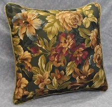 NEW Corded Accent Pillow made w Ralph Lauren Edgefield Green Floral Fabric 16" 