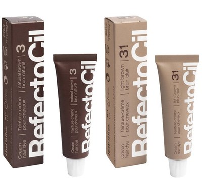 RefectoCil Cream Hair Dye 0.5 Fl Oz Pack of 2 Natural Brown + Light Tint