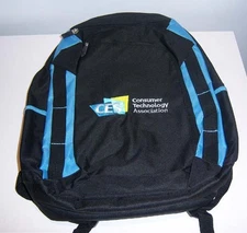 CES 2024 New Official Press Media Only Zip Pockets Black Backpack Knapsack NEW