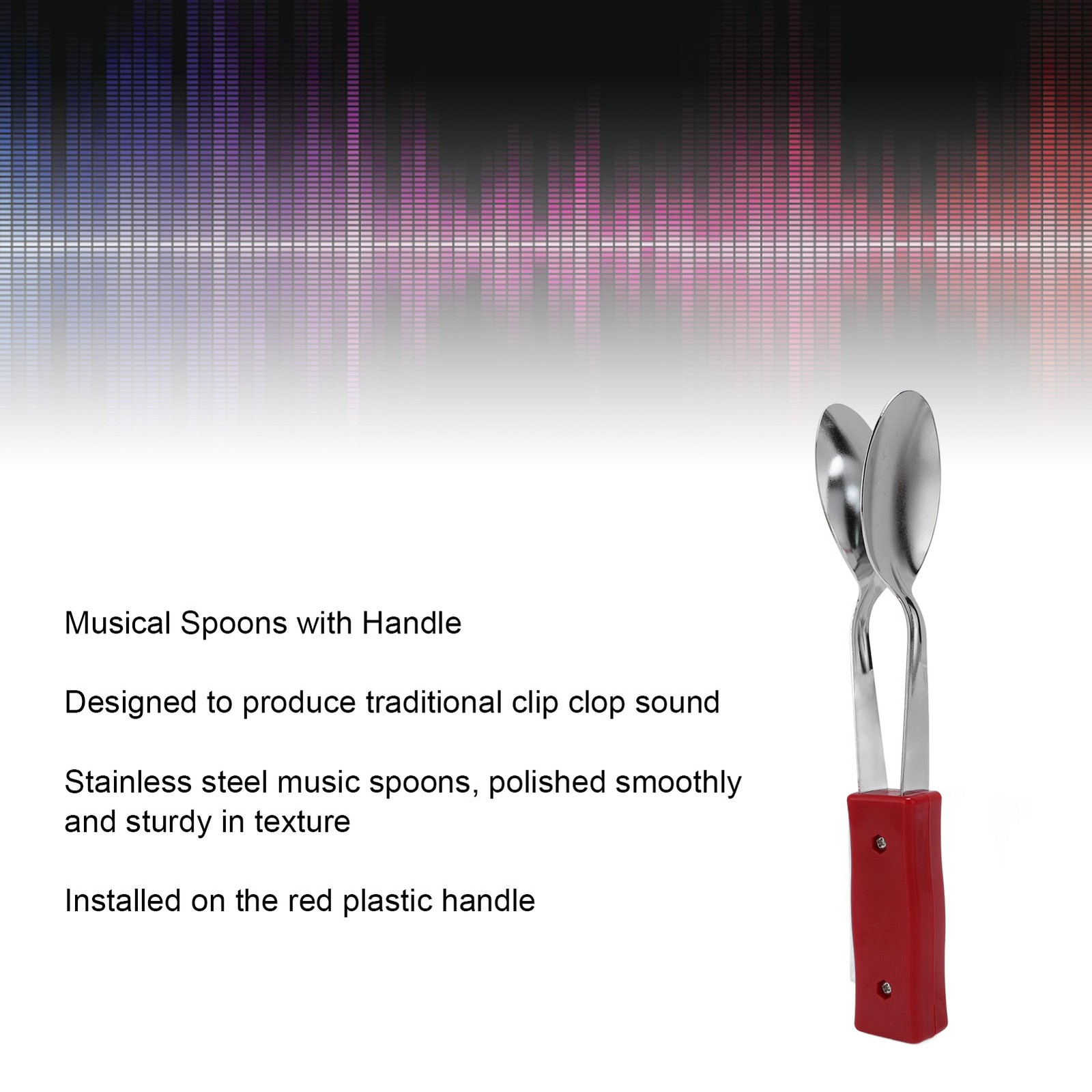 Musical Spoons Percussion Instrument 8 Inch Steel Musical Spoons With Handle