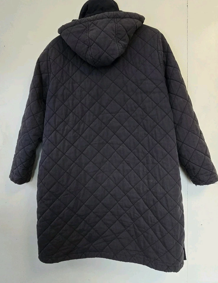 复古 LL 豆子外套女式 L 蓝色保温绗缝田野谷仓户外冬季家务 — 第 4/4 张图片