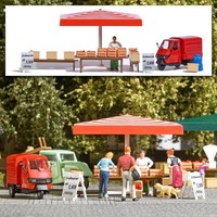 Busch 7913 Action Set: Marktstand Erdbeeren H0 H0 + Neu