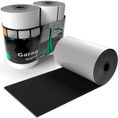  2 Rollen Garagen Wandschutz selbstklebend 200x20x0,5cm Türkantenschutz Schwarz