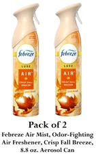 Febreze Air Mist Air Freshener Crisp Fall Breeze 8.8oz (Pack of 2) Odor Fighter