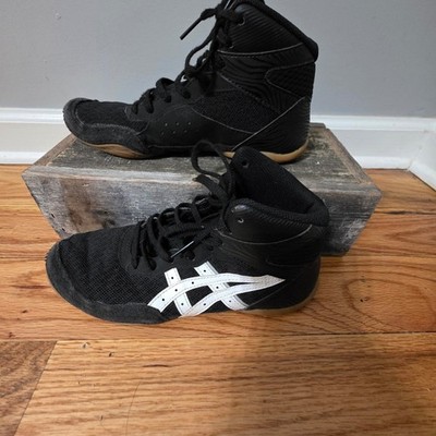  ASICS Matflex 5 Wrestling Shoes Black White Gum GS Youth Size 4.5