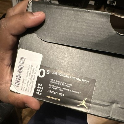 Jordan Air Jordan 1 Retro High Rare Air Cool Grey Black White Sneaker 332550-024