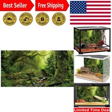 48x24 inches Tropical Forest Terrarium Background Stream Green Huge Tree Rept...