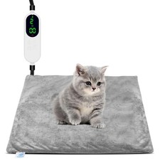 Heated Cat Bed for Indoor Cats, Pet Heating Pad for Dogs Cats with Timer, 9 L...