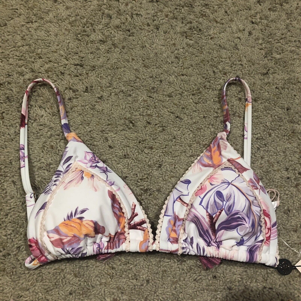 Conjunto de Bikini Ajustable Nanette Lepore Azalea Floral Talla 8 Rosa Púrpura *NUEVO* Z22 Foto 2 de 4