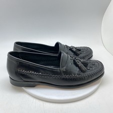 GH Bass & Co Shoes Mens 10.5 M Bellagio Loafers Dress Black Leather Tassels