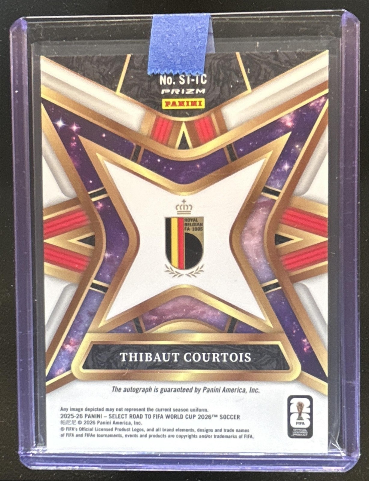 2025-26 Select World Cup Thibaut Courtois Stars Signatures Red Wave Auto #ST-TC view 2