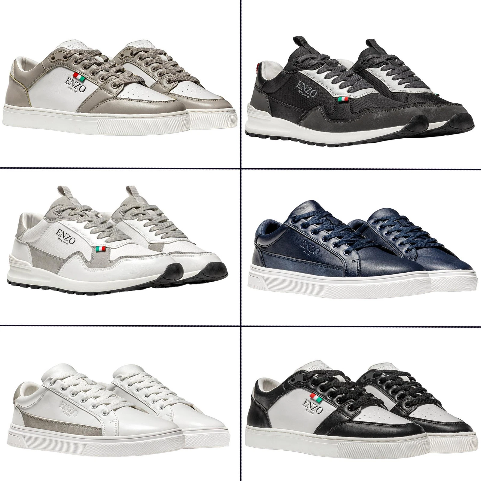 Enzo Mens Trainers Shoes Casual Walking Running Athletic Sports Lace Up Sneakers