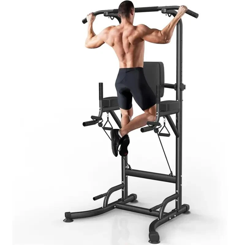 Banc musculation traction chaise romaine abdos muscles dips elastiques curl bras - Photo 2/4