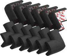 12 Pack Soft Corner Protector Baby Proofing Edge and Corner Guards Black