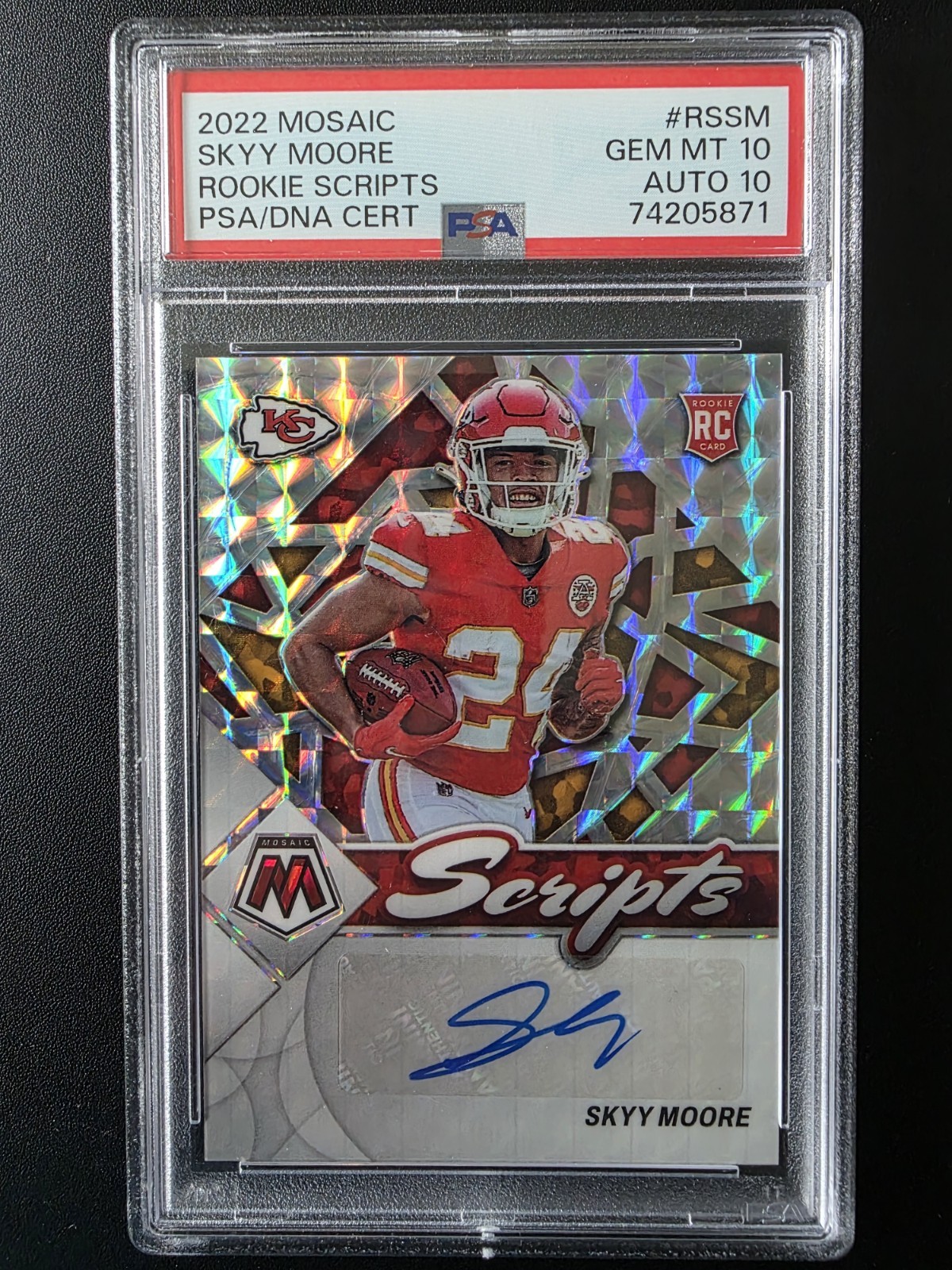 2022 Skyy Moore Mosaic Scripts Rookie Auto PSA 10 AUTO 10 🔥🔥🔥🔥🔥