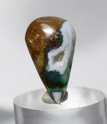 11 Karat GEM SILICA CHRYSOKOLL CABOCHON CHALCEDON PERU SMARAGD FARBE B278w