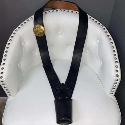 Handmade Black Leather Flag Carrier Sling w/UNION BREASTPLATE Reenactor