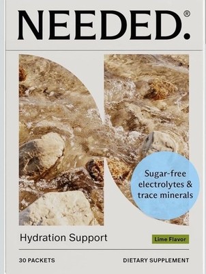NEEDED. Hydration Support Lemon - 1 BOX 29 Packets Each Electrolyte Supplement