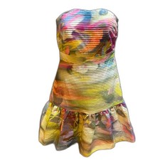 Cynthia Rowley Colorful Strapless Dress. Size 4
