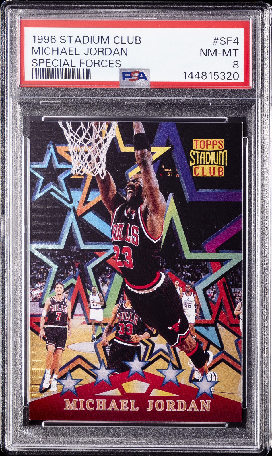 1996 STADIUM CLUB SPECIAL FORCES #SF4 MICHAEL JORDAN PSA 8
